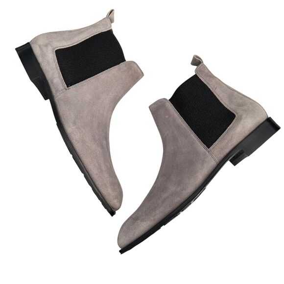 Donald Pliner Boots Mens 14 Gray Antique Washed Suede Ankle Chelsea Made Italy main image 10